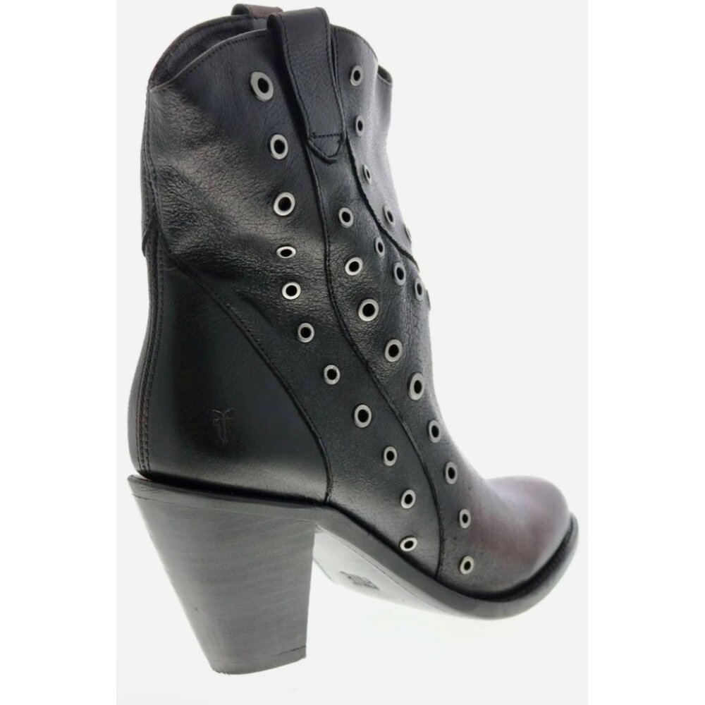 Frye Mustang Grommet Short Ankle Boots 7.5 Burgundy Ombre Leather Western Boots - Picture 11 of 14